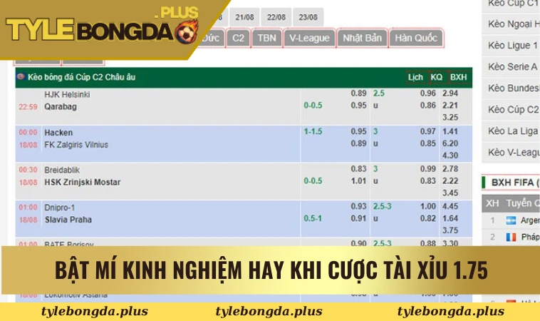 Bật mí kinh nghiệm hay khi cược tài xỉu 1.75