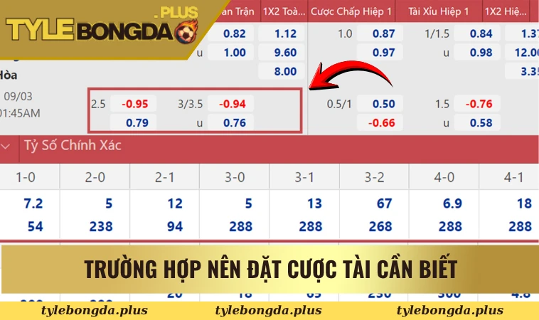 Giải Thích Quy Định Chơi Trong Kèo Tài Xỉu 2 Trái Dễ Hiểu 3 Trường hợp nên đặt cược tài cần biết